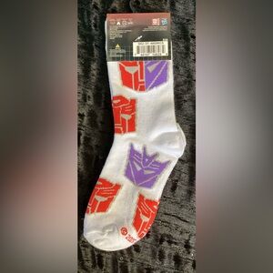 Hasbro Transformers White Socks with Red and Purple Designs 7-10